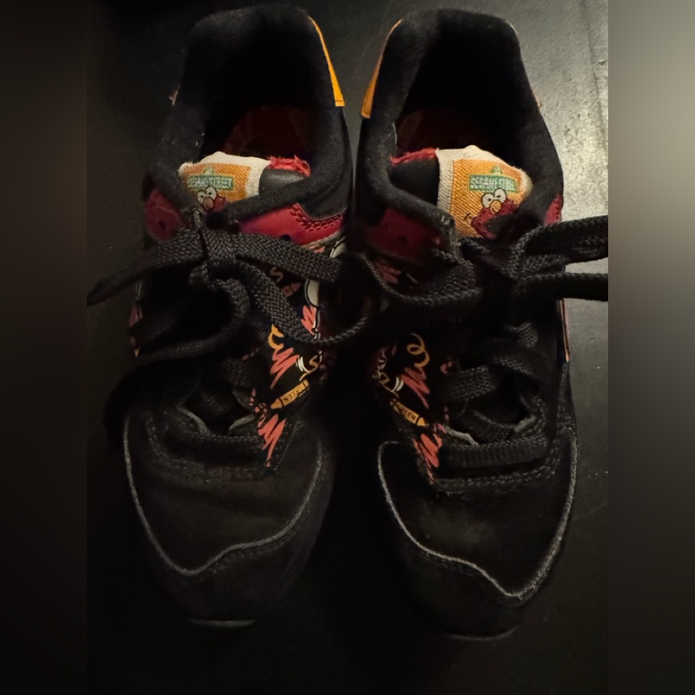 New Balance Sesame Street Kids Black and Orange Sneakers